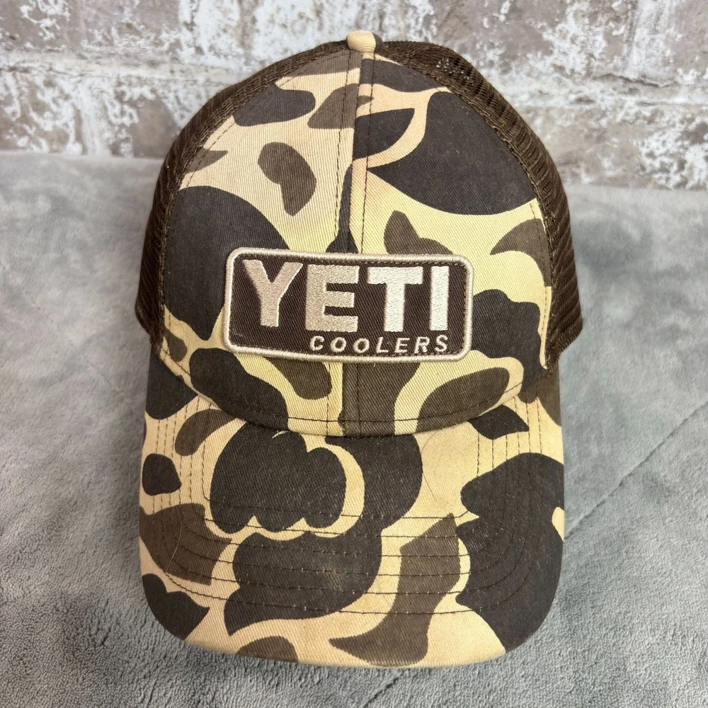 YETI Men's Camouflage Trucker Hat/Cap SnapBack Campaign Fishing Hunting Gear